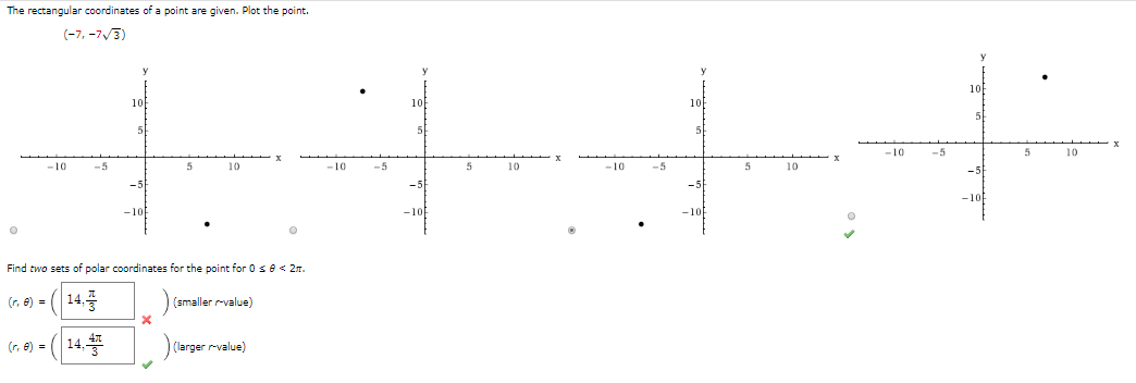 Solved The rectangular coordinates of a point are given. | Chegg.com