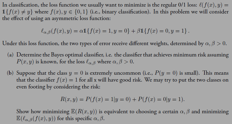 In Classification The Loss Function We Usually Want Chegg Com