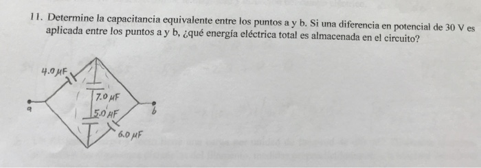 Solved Determine La Capacitancia Equivalente Entre Los | Chegg.com