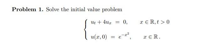Solved Problem 1. Solve the initial value problem | Chegg.com