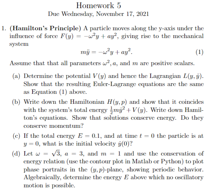 Solved Homework 5 Due Wednesday, November 17, 2021 1. | Chegg.com