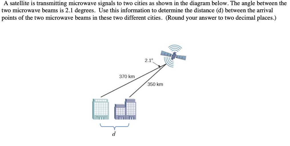Solved A satellite is transmitting microwave signals to two
