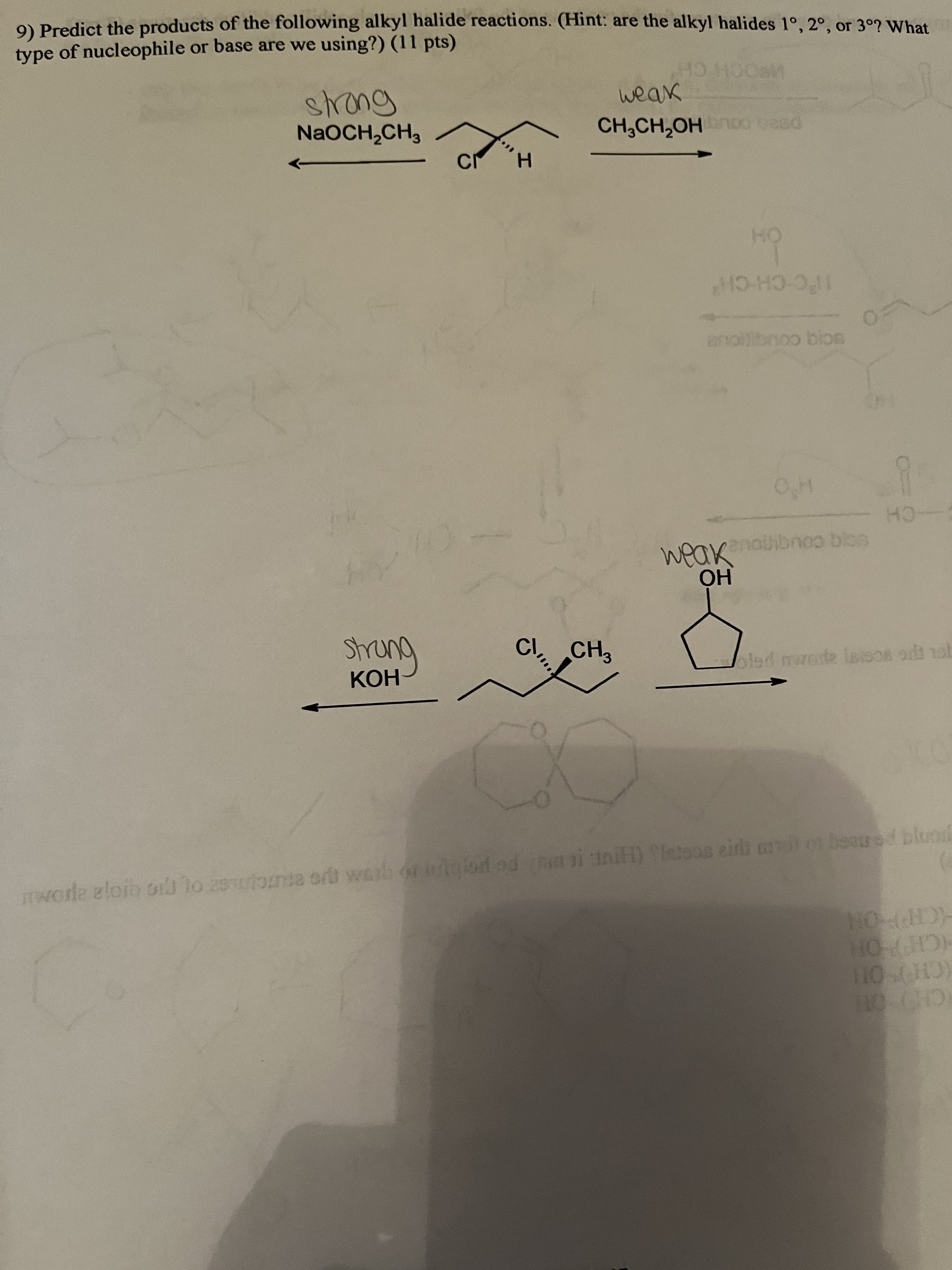 Solved 9 Predict The Products Of The Following Alkyl Halide Chegg Com   PhpTmRGHw