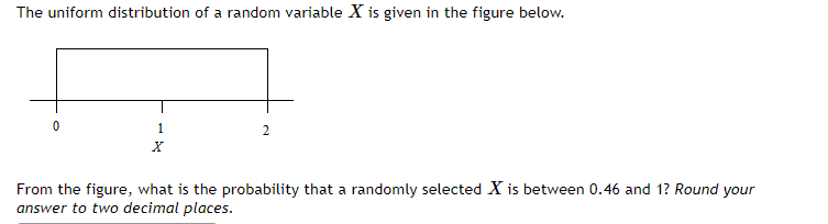 Solved The uniform distribution of a random variable X is | Chegg.com