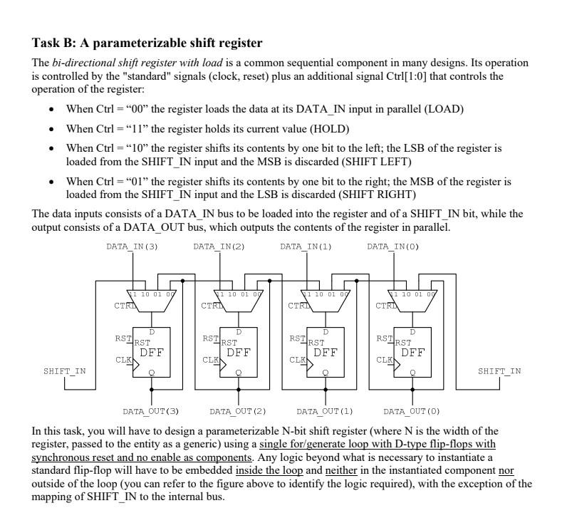 Design an n bit bi-directional shift register | Chegg.com