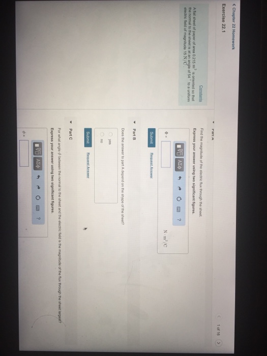 Solved Exercise 22.1 1 of 16 15 N/C | Chegg.com