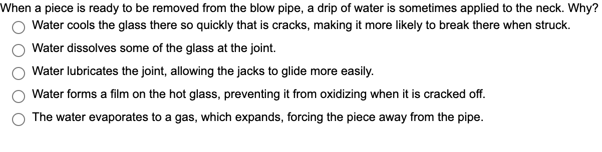 Solved When a piece is ready to be removed from the blow | Chegg.com