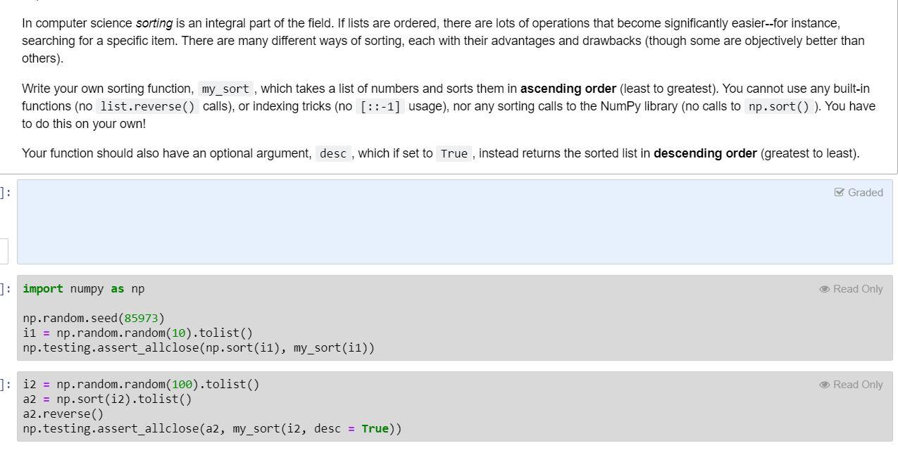 Solved In computer science sorting is an integral part of | Chegg.com