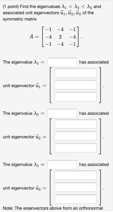 Solved Find The Eigenvalues Lambda_1