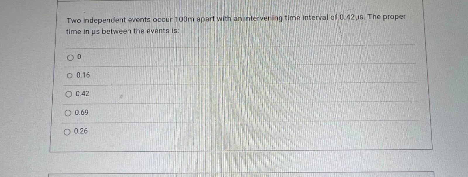Solved Two independent events occur 100 m apart with an | Chegg.com