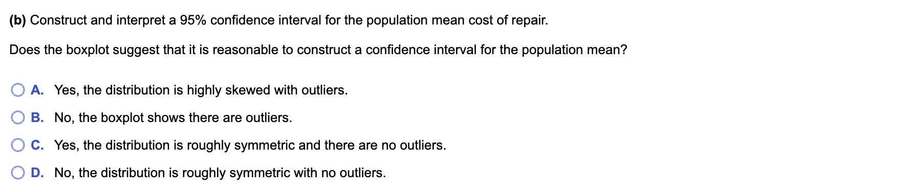 Solved The data shown below represent the repair cost for a | Chegg.com