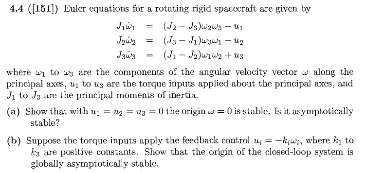 Solved 4.4 ([151]) Euler equations for a rotating rigid | Chegg.com