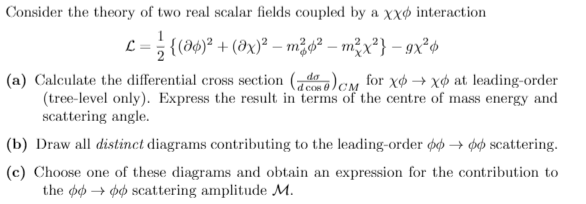 Solved Consider the theory of two real scalar fields coupled | Chegg.com