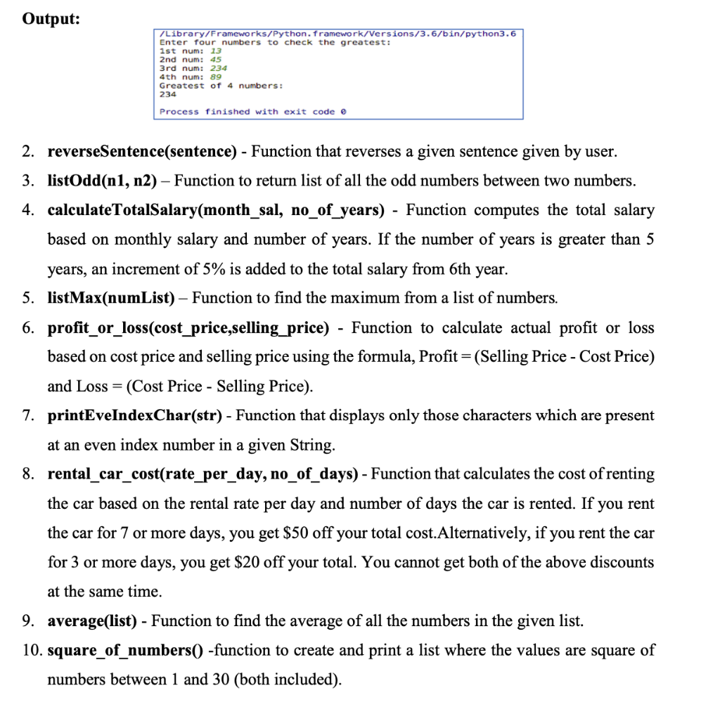 Solved 2.1 Assignment 1 O Write a Python program with the | Chegg.com