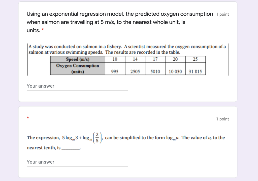 Solved Using an exponential regression model, the predicted | Chegg.com