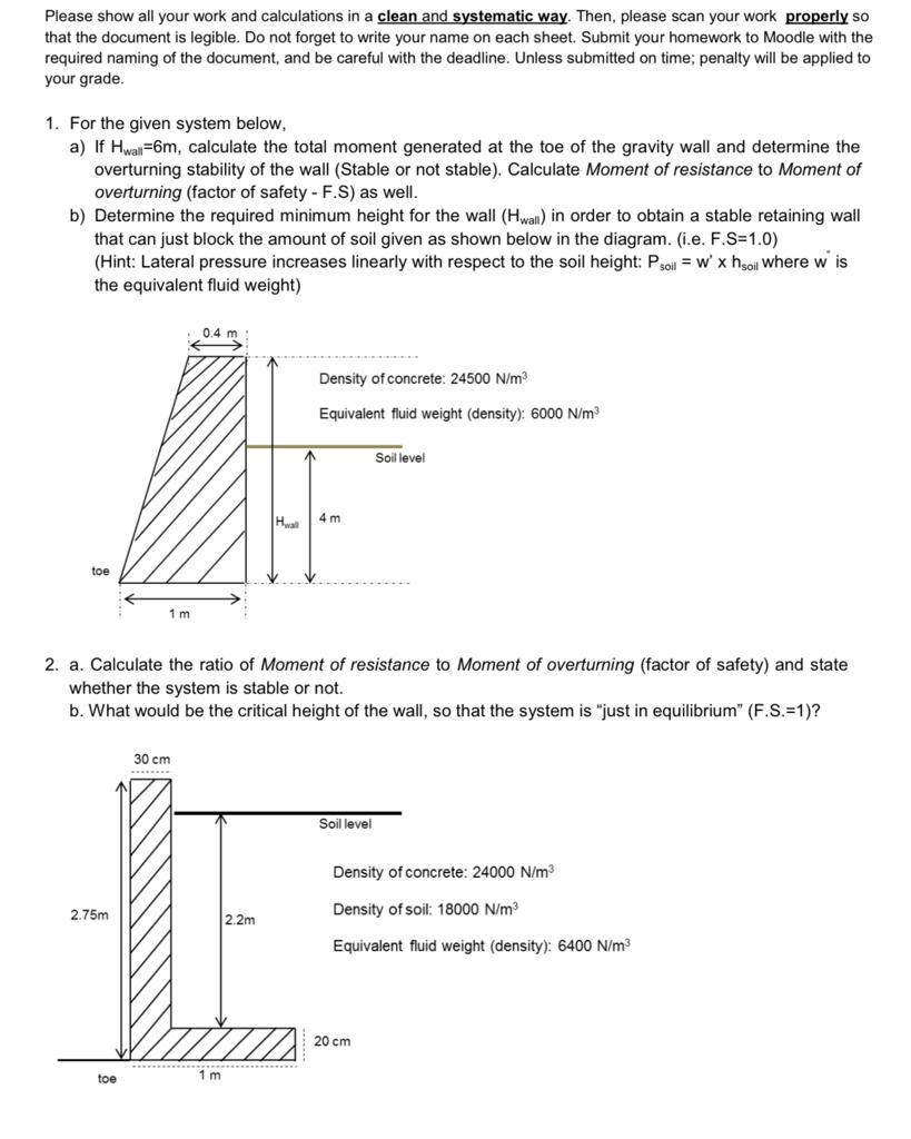 Solved Please show all your work and calculations in a clean | Chegg.com