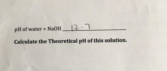 what is the theoretical ph of a 0.01 m naoh solution