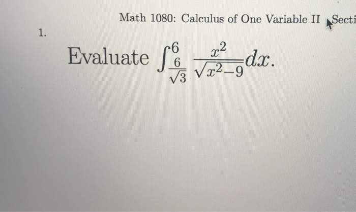 Solved Math 1080: Calculus of One Variable 11 Secti 1. 2 | Chegg.com