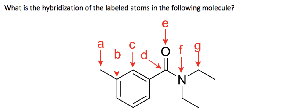 Solved What is the hybridization of the labeled atoms in the | Chegg.com