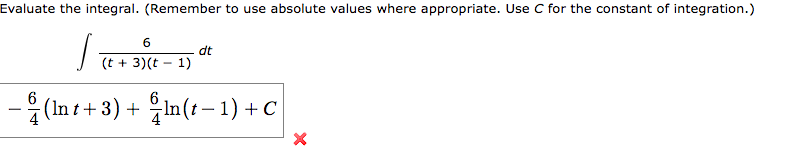 Solved Evaluate the integral. (Remember to use absolute | Chegg.com