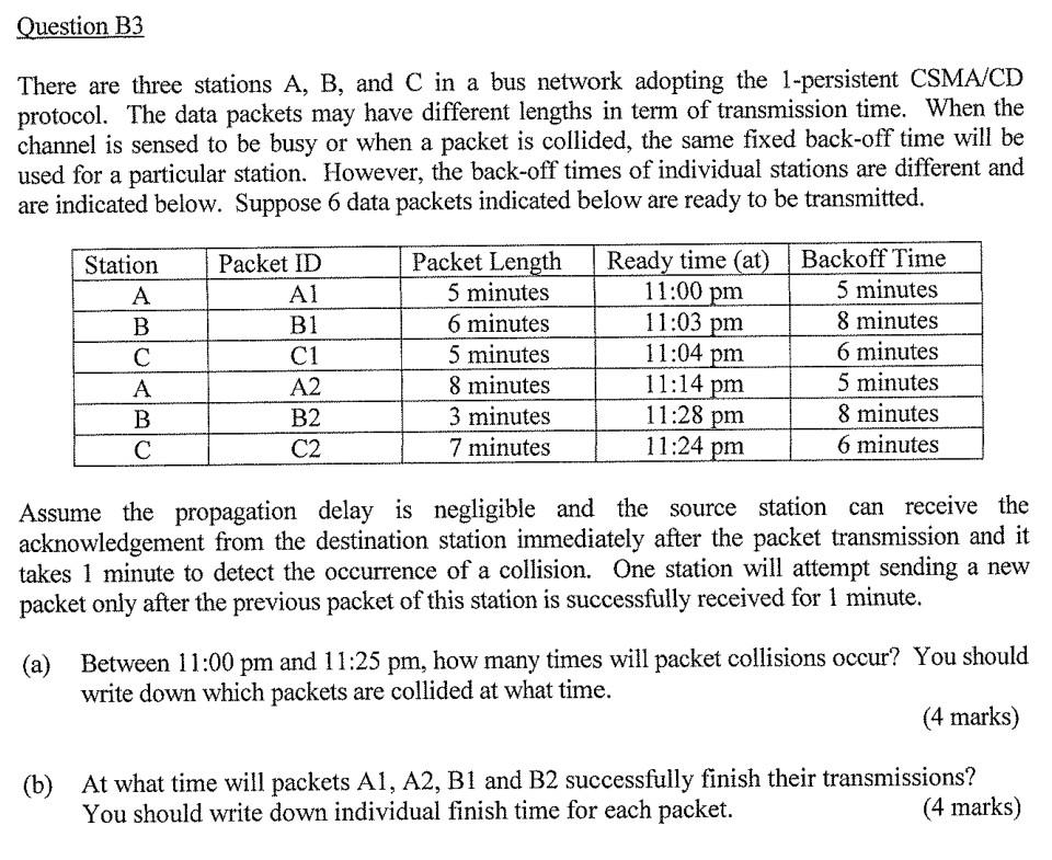 Solved Question B3 There Are Three Stations A, B, And C In A | Chegg.com