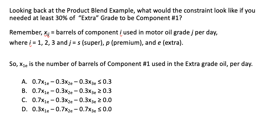 Solved Product Blend Example • Petroleum Mix Inputs Maximum | Chegg.com