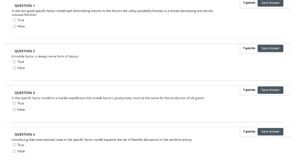 Solved 1 points Save Answer QUESTION 1 In the two good | Chegg.com