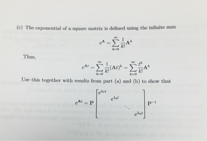 Solved 4. [optional matrix exponential extra credit Matrix | Chegg.com