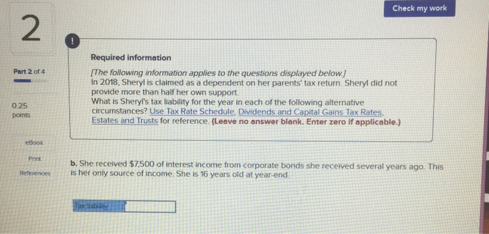 Solved Check my work Required information The following | Chegg.com