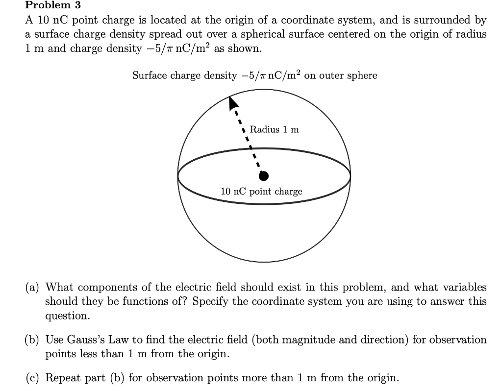 Solved Problem 3 A 10 nC point charge is located at the | Chegg.com