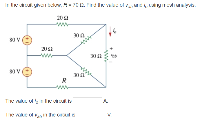 Solved In the circuit given below, R = 16 12. Using mesh | Chegg.com