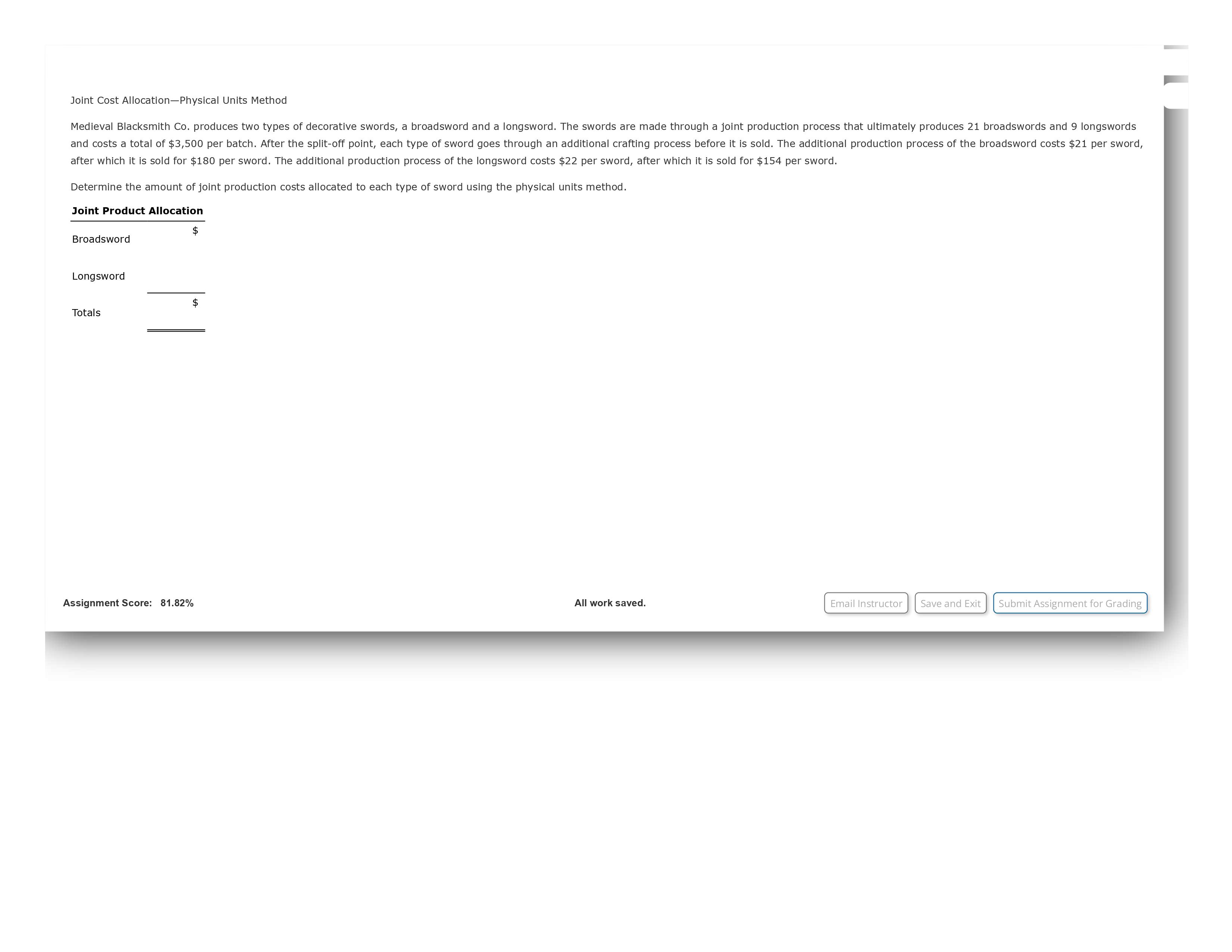 Solved joint cost allocation physical units method after chegg