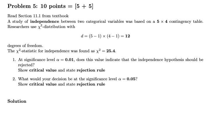 Solved Problem 5: 10 Points = [5 + 5] Read Section 11.1 From | Chegg.com