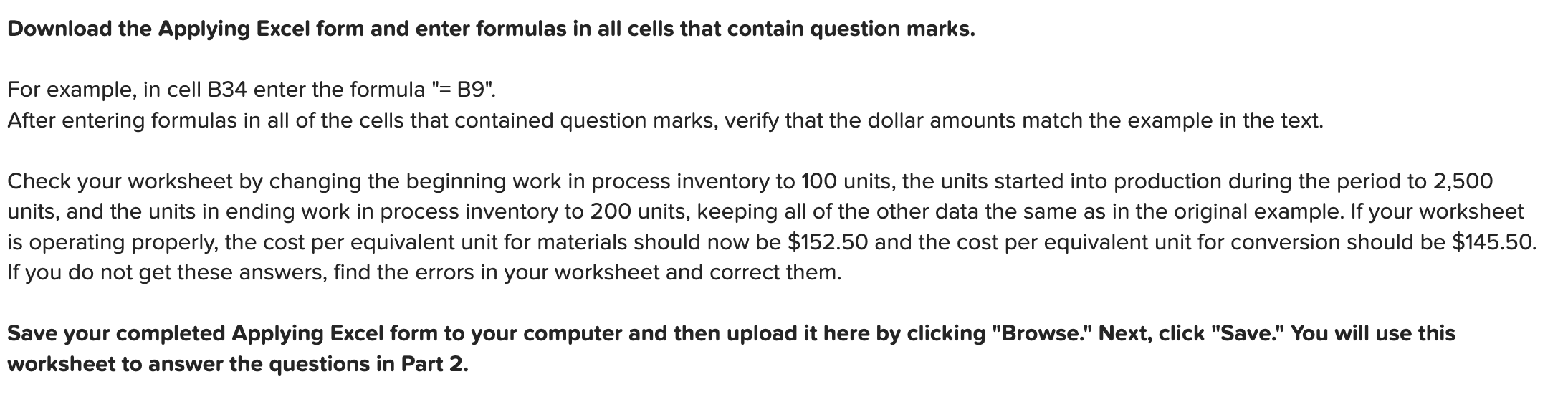 Solved Download the Applying Excel form and enter formulas | Chegg.com