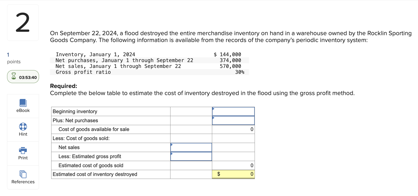 Solved 035340On September 22, 2024, ﻿a flood destroyed the