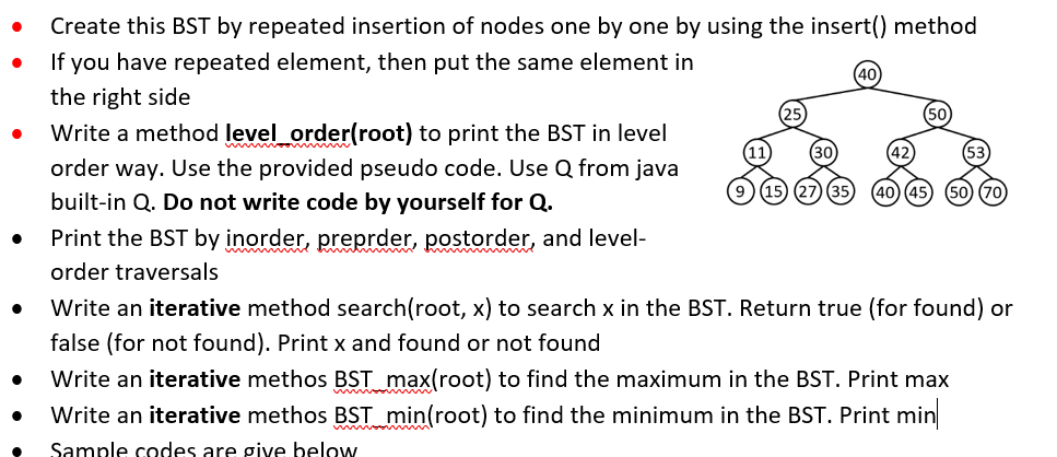 Solved - Create this BST by repeated insertion of nodes one | Chegg.com
