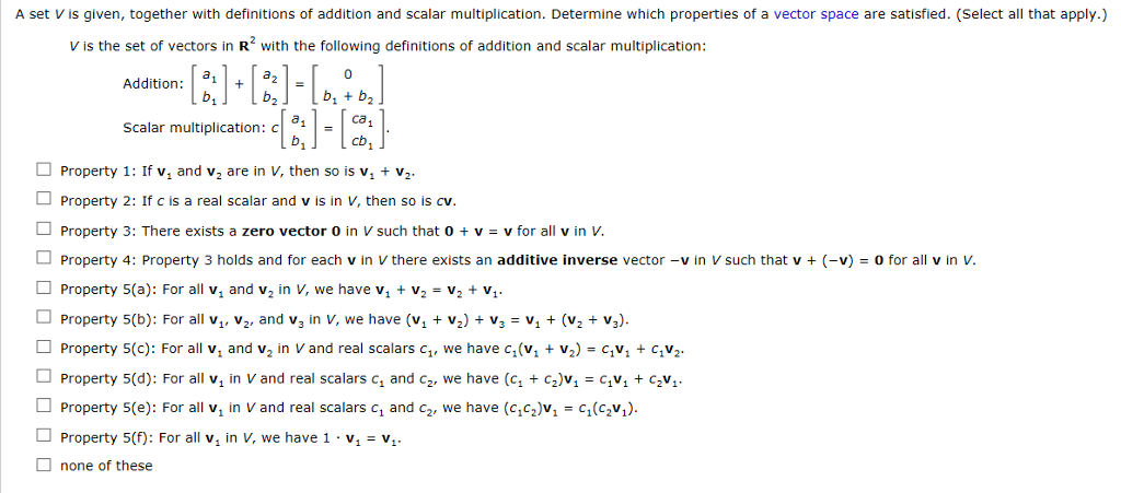 Solved A set V is given, together with definitions of | Chegg.com