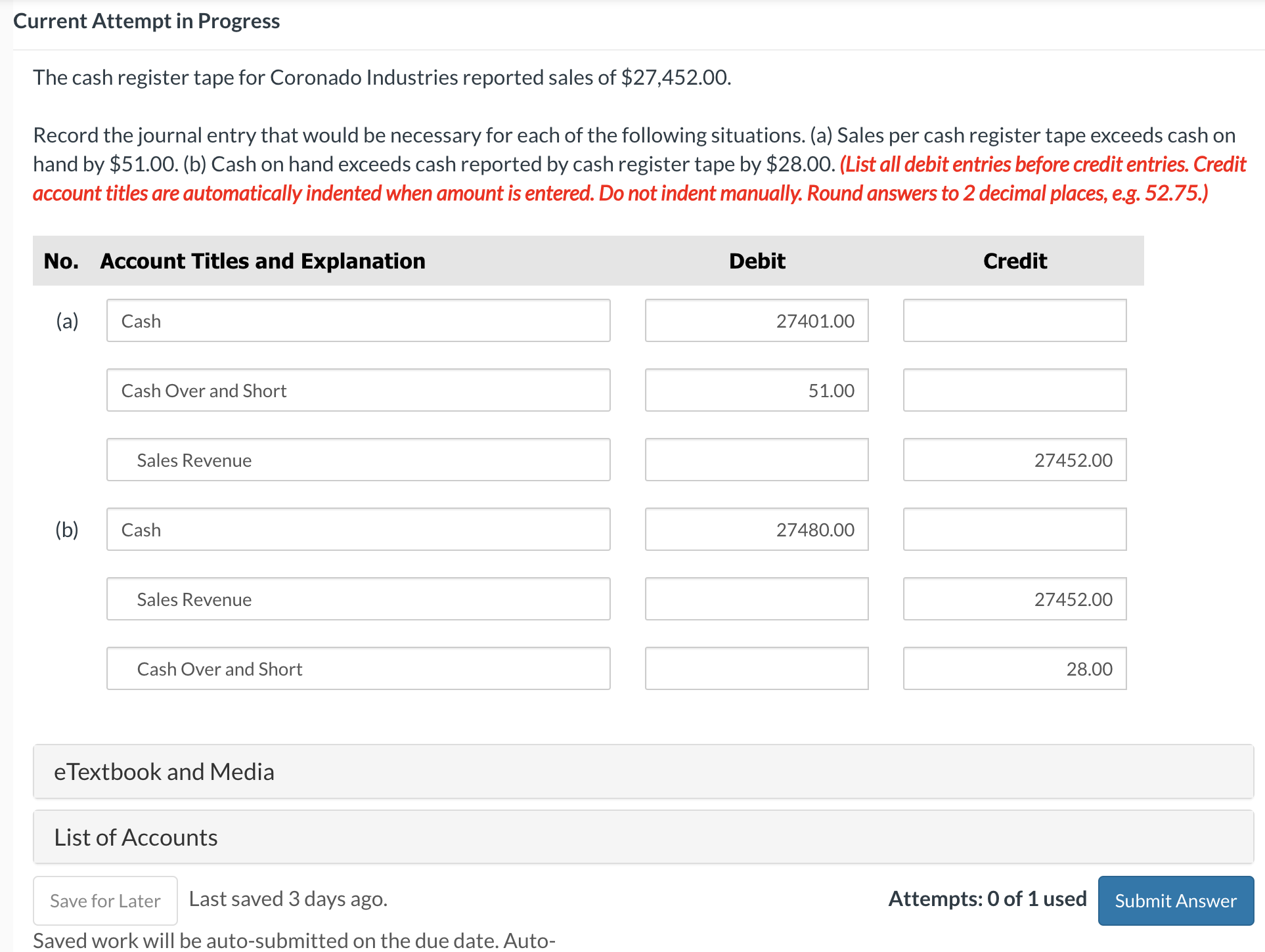 Solved The cash register tape for Coronado Industries