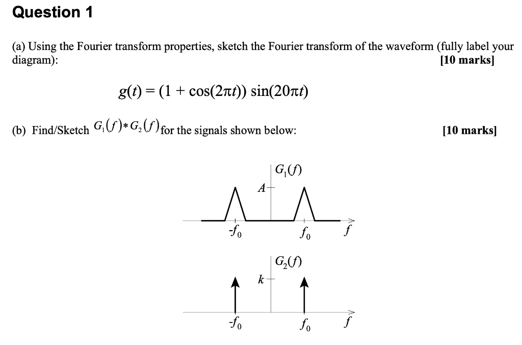 Solved Question 1 (a) Using the Fourier transform | Chegg.com