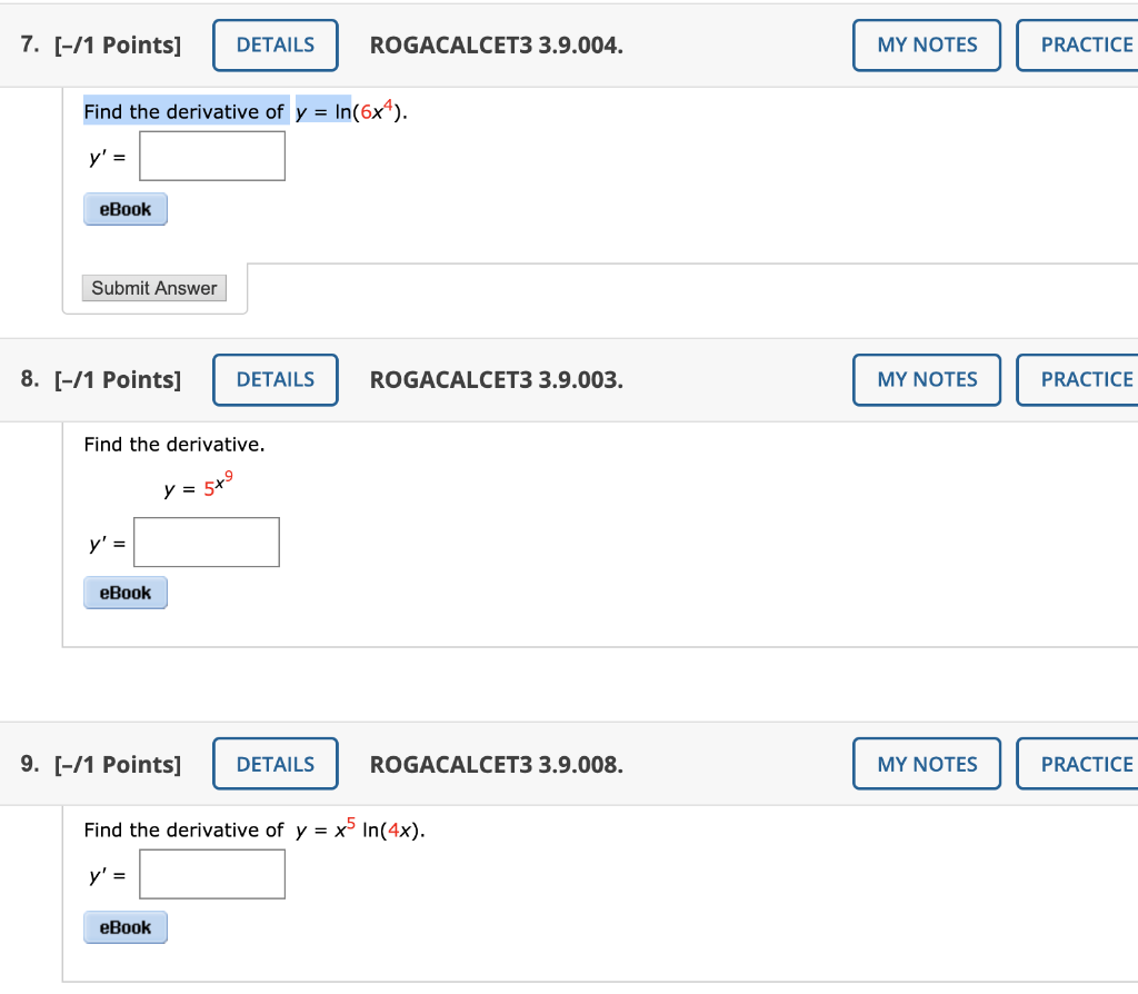 solved-find-the-derivative-of-y-ln-6x-4-find-the-chegg