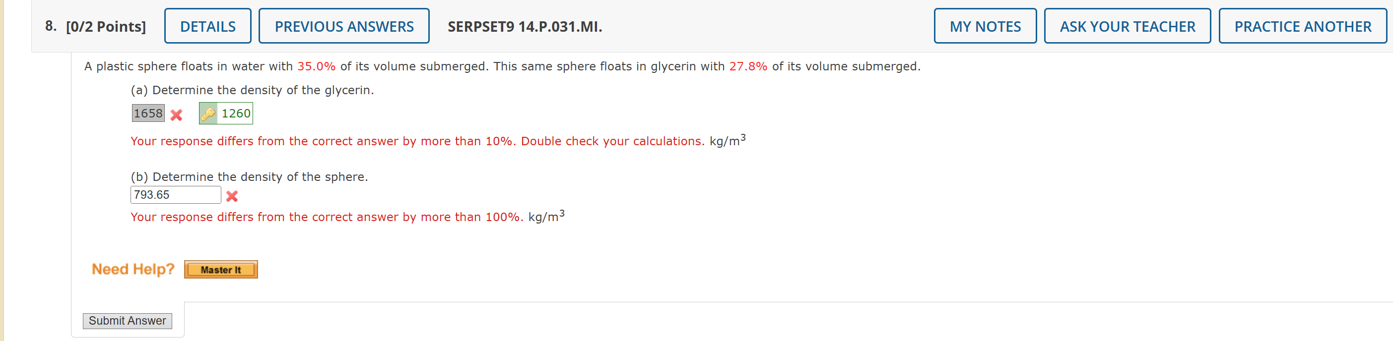 Solved A plastic sphere floats in water with 35.0 of its