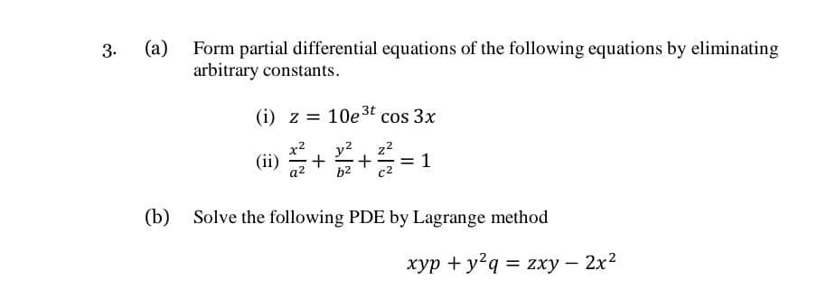 3 A Form Partial Differential Equations Of The Chegg Com