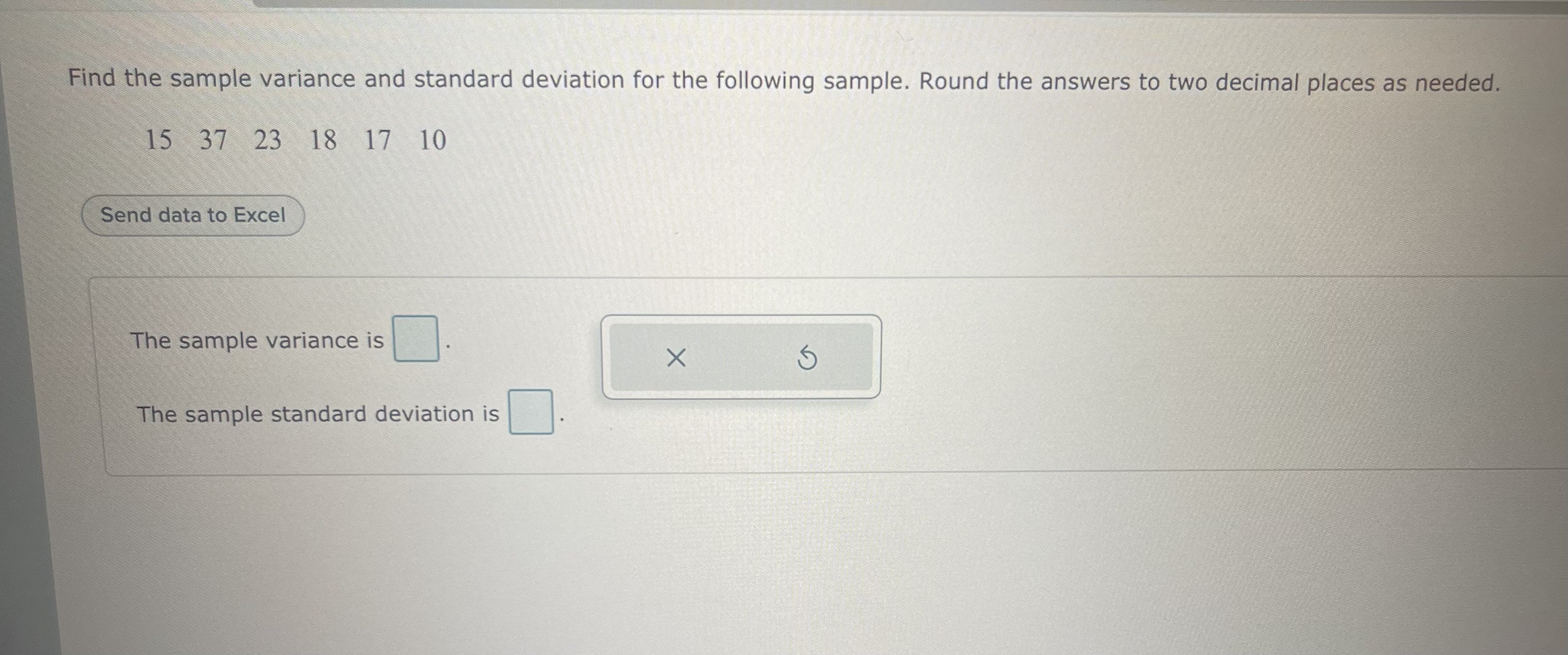 Solved Find the sample variance and standard deviation for | Chegg.com