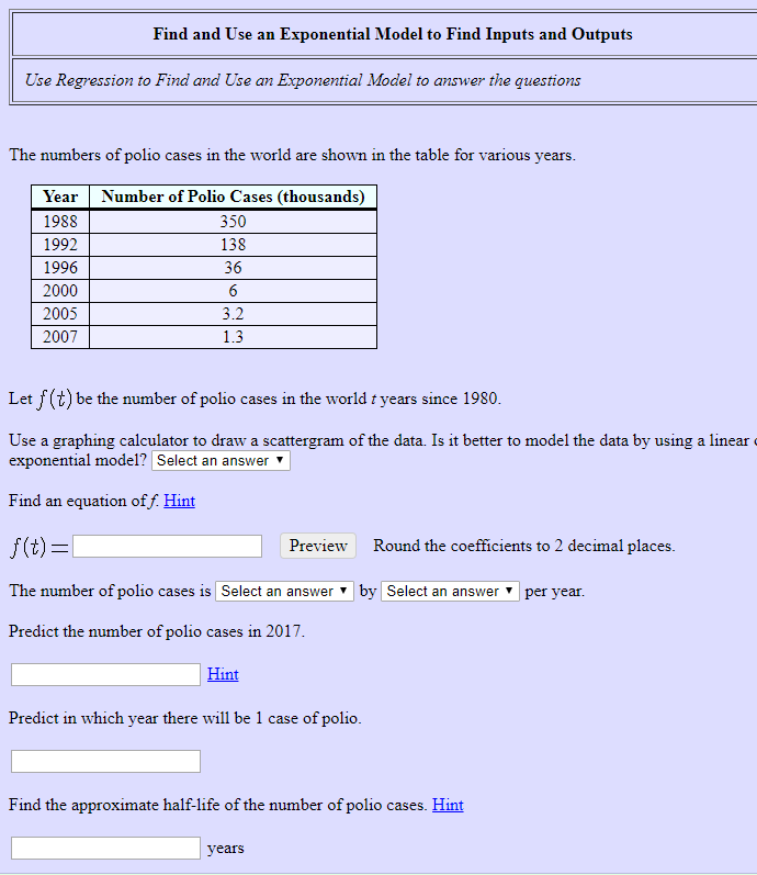 exp regression