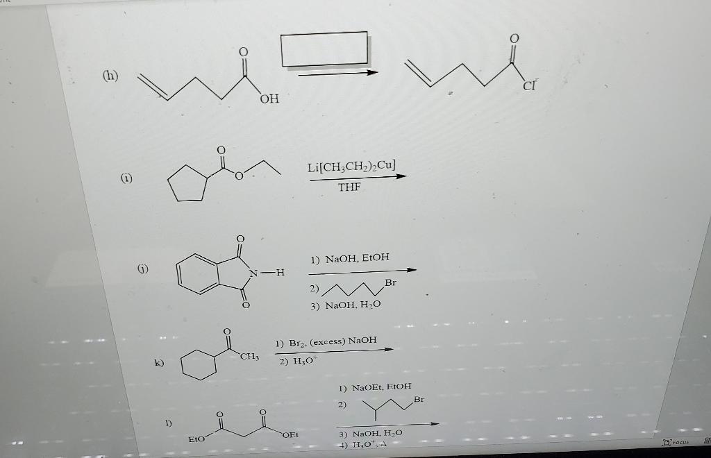 Solved 1. Reactions: Complete each of the following Organic | Chegg.com