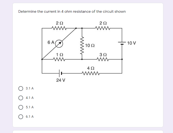 Solved Determine the current in 4 ohm resistance of the | Chegg.com