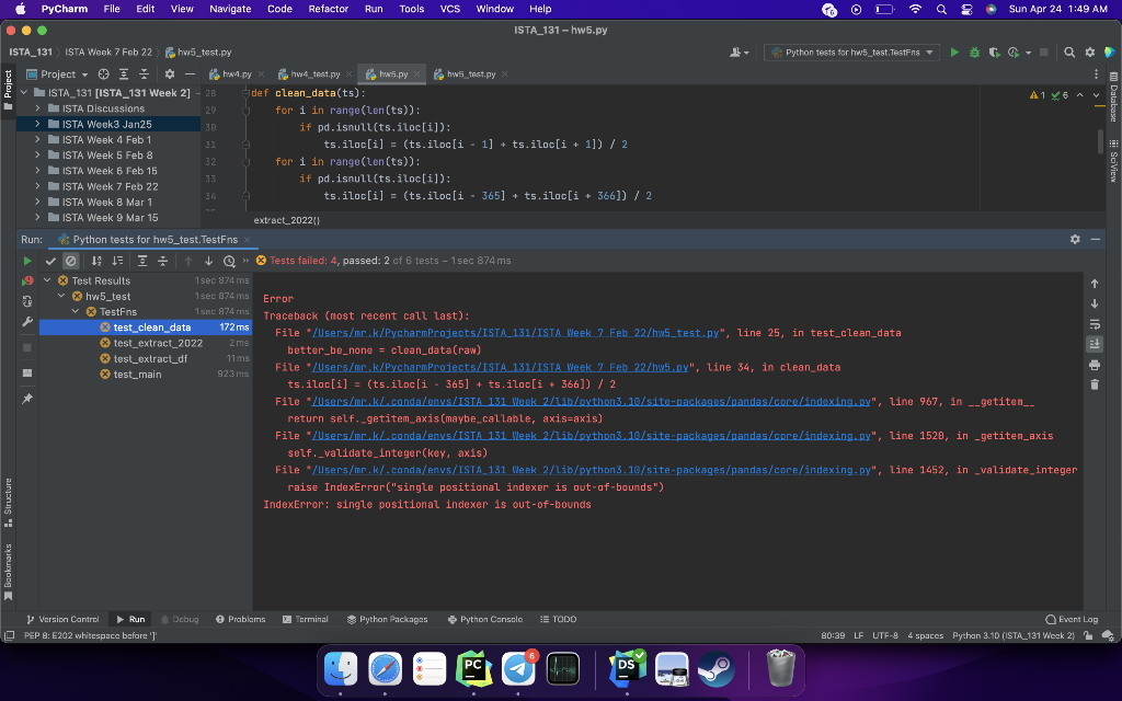 Hi. My test case is failing for the following | Chegg.com