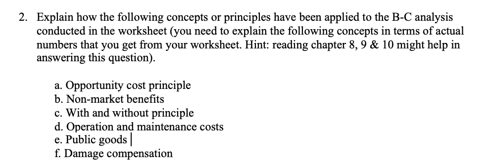 2. Explain How The Following Concepts Or Principles | Chegg.com