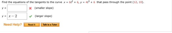 Solved Find the equations of the tangents to the curve x = | Chegg.com