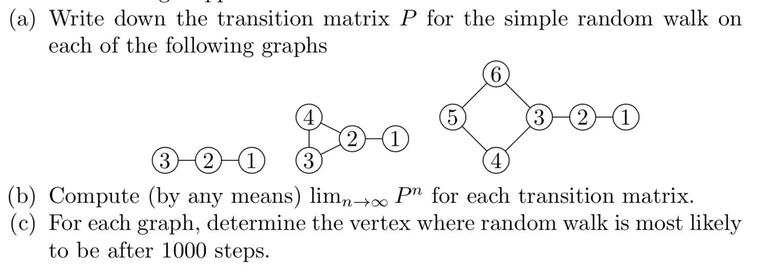 (a) Write down the transition matrix P for the simple | Chegg.com